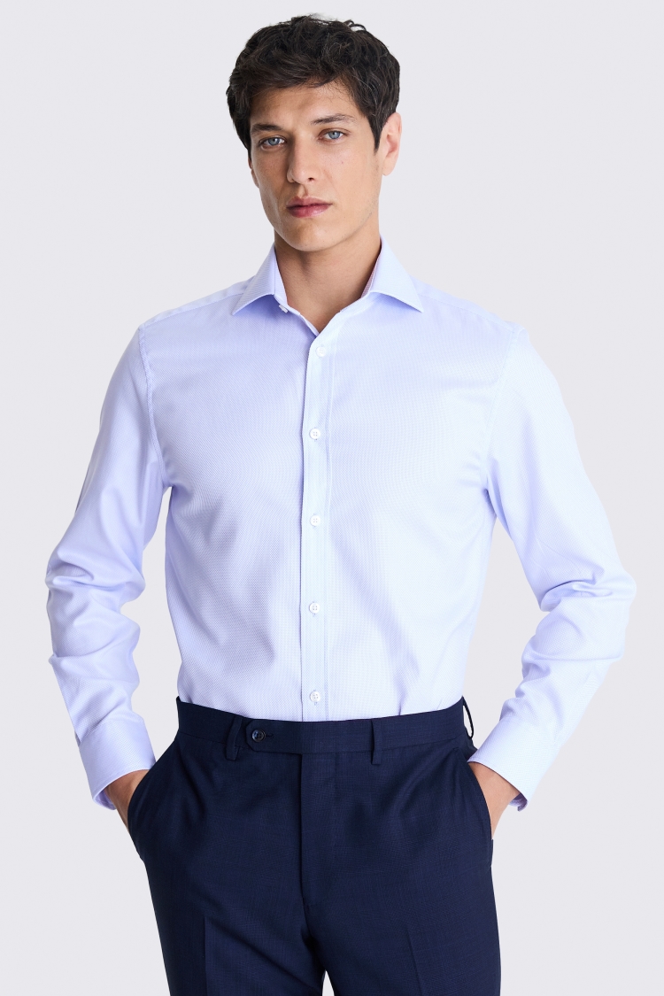 FYLTR Camicia Slim Fit Uomo Dobby Self Design – Manica Lunga Con Tasca, Colore Bianco, Camicia Formale Per Look Elegante E Minimal