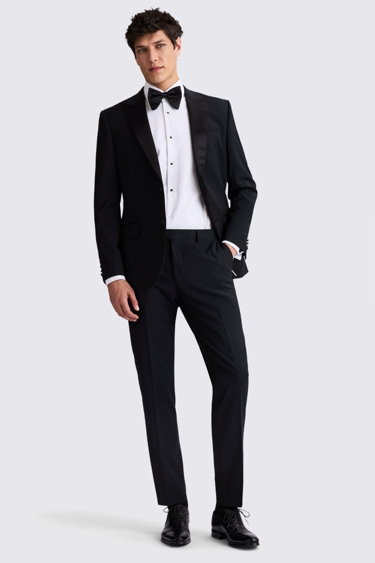 Tailored Fit Black Performance Peak Tuxedo Jacket