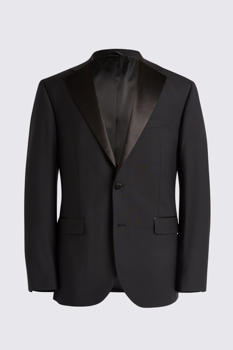 Regular Fit Black Notch Lapel Tuxedo Jacket