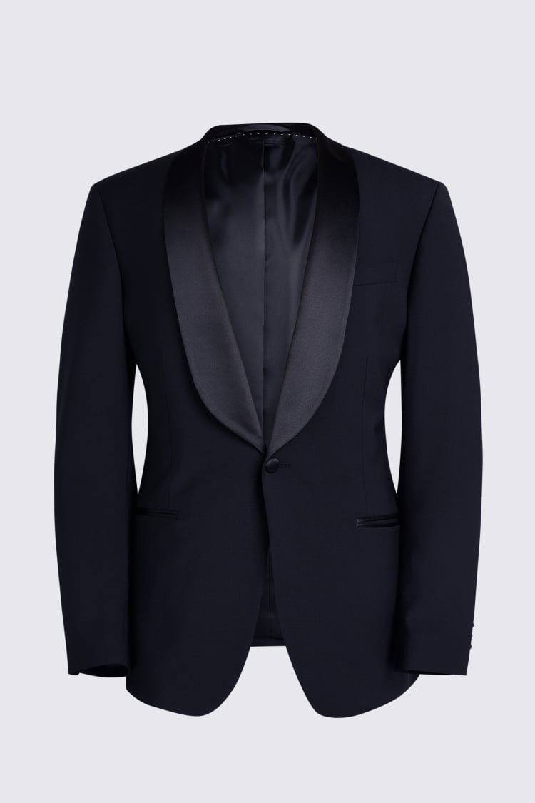 Regular Fit Black Shawl Jacket