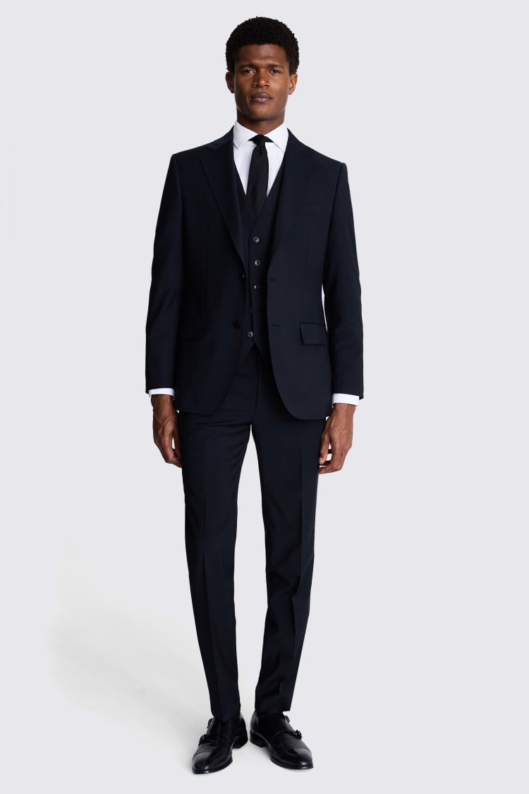 Tailored Fit Black Performance Suit