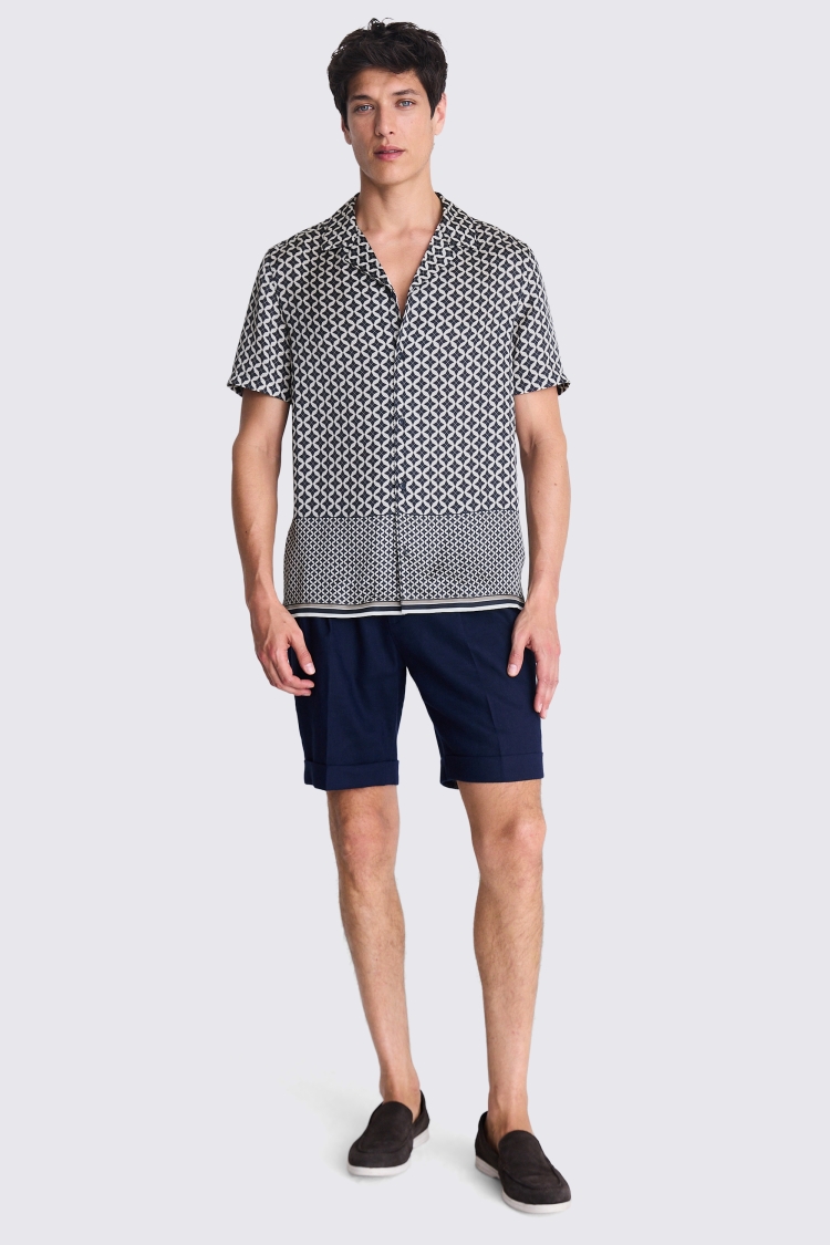 Navy Geo Print Shirt