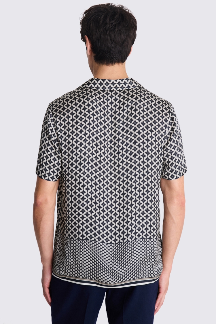 Navy Geo Print Shirt