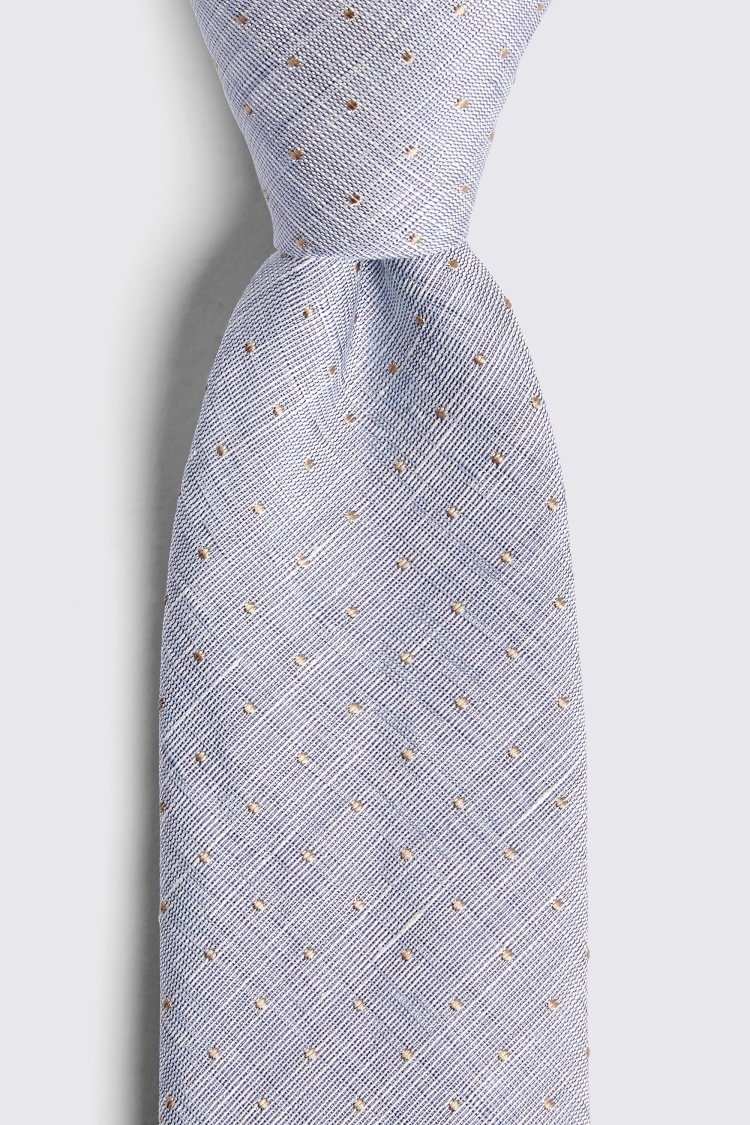 Sky with Gold Pindot Tie