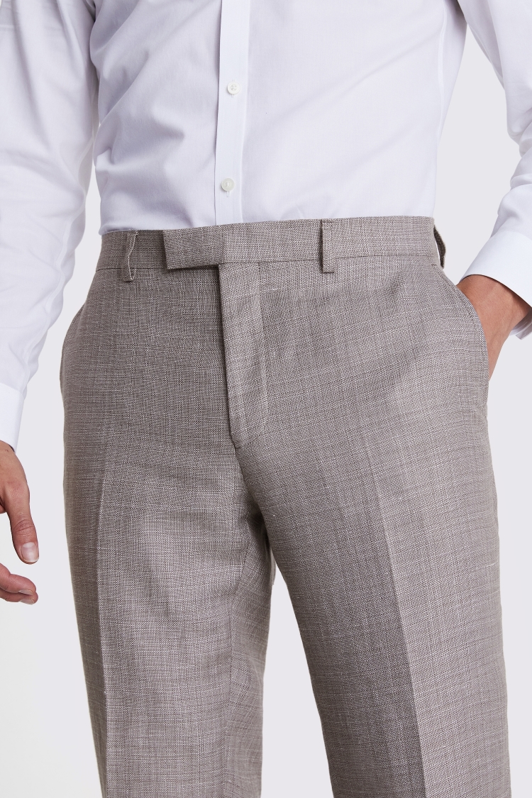 Italian Slim Fit Light Taupe Trousers
