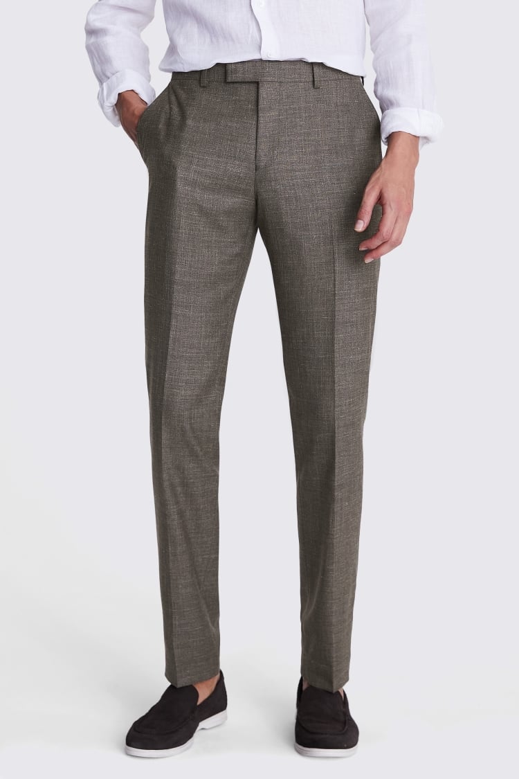 Italian Tailored Fit Brown Trousers