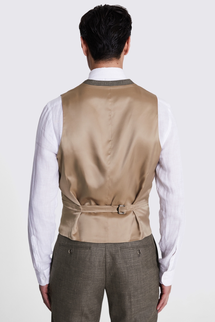Italian Tailored Fit Brown Waistcoat