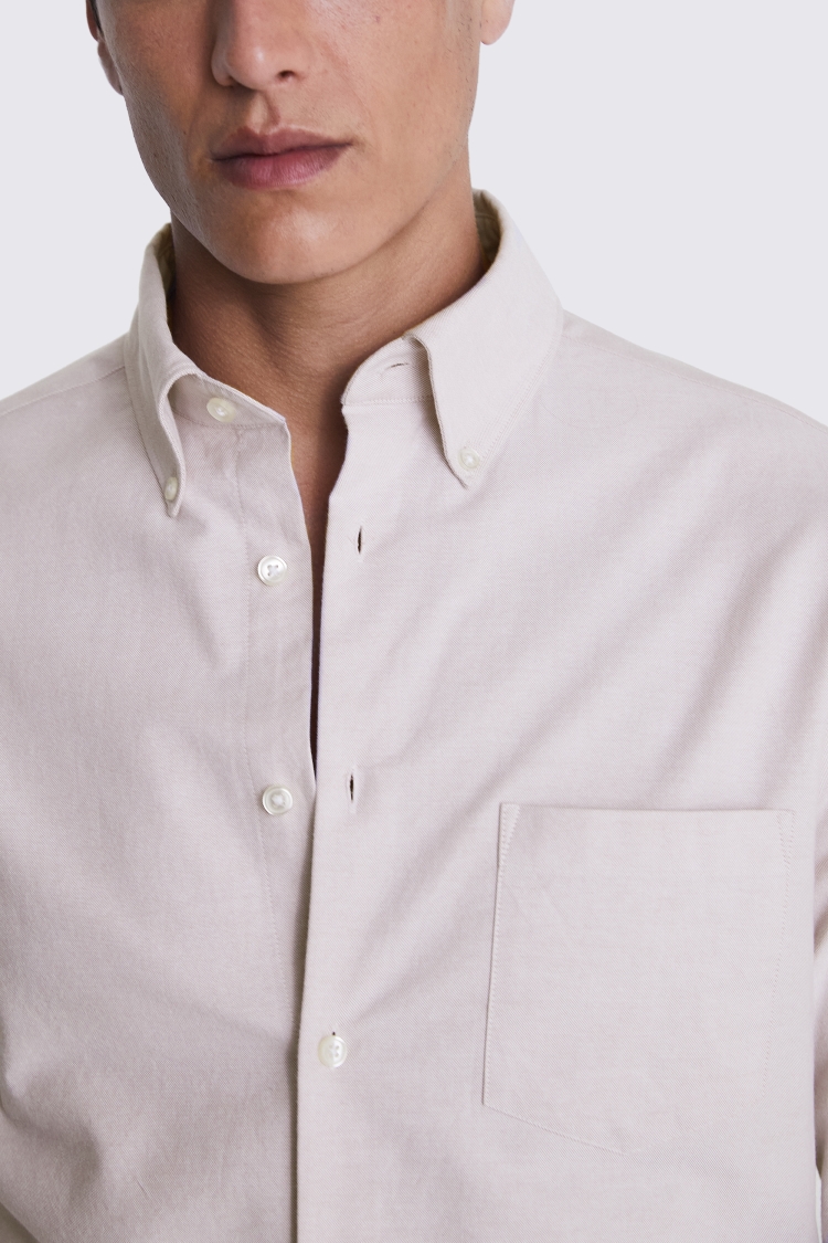Rose Taupe Washed Oxford Shirt 