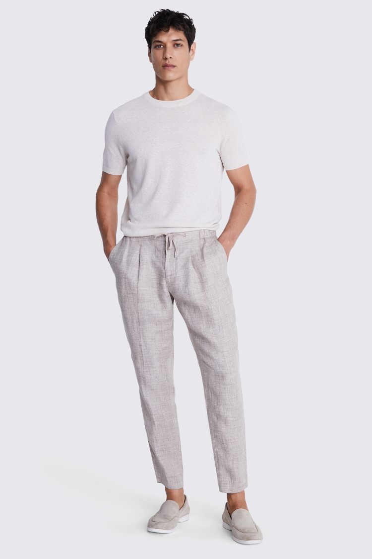 Oatmeal Linen Worker Joggers