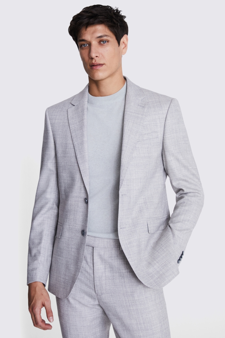 Slim Fit Light Grey Marl Jacket 