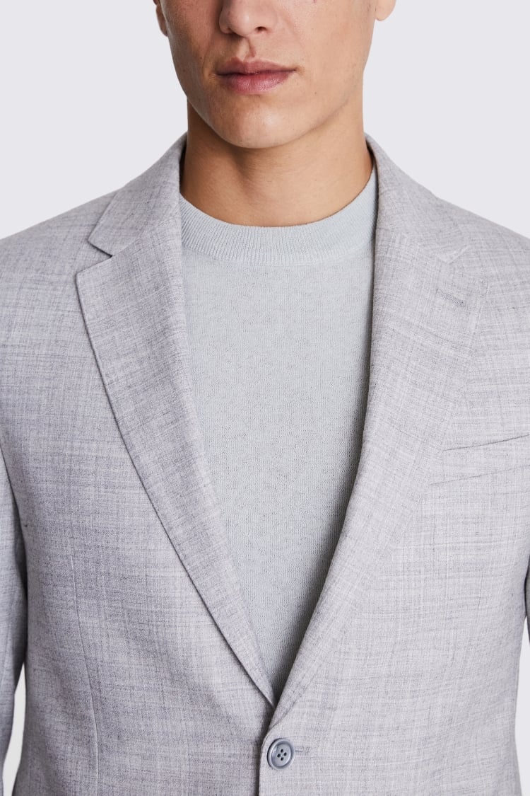 Slim Fit Light Grey Marl Suit