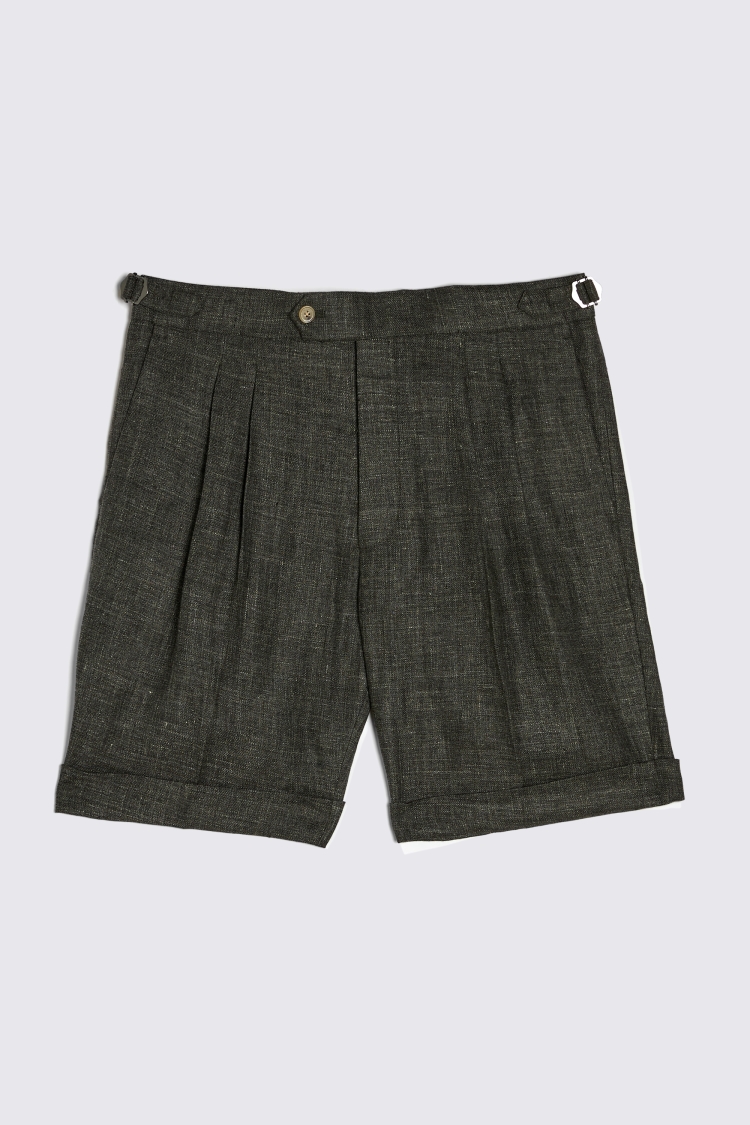 Khaki Linen Shorts