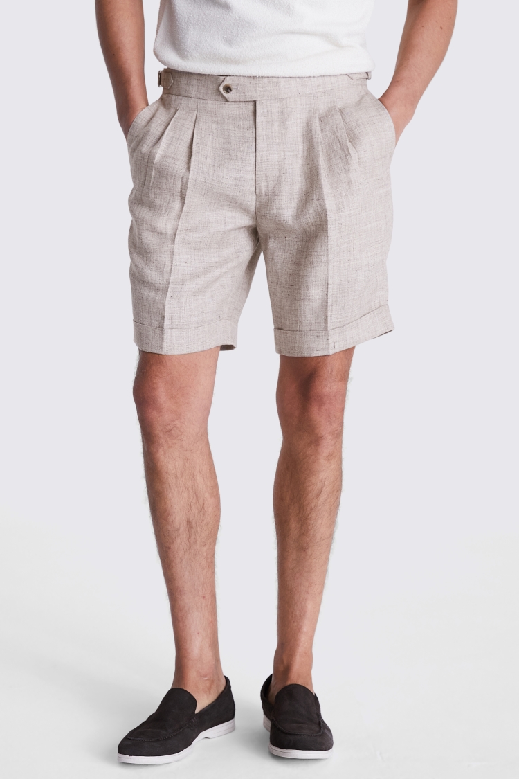 Oatmeal Linen Shorts