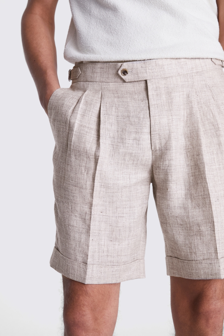 Oatmeal Linen Shorts