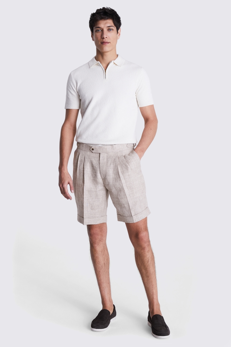 Oatmeal Linen Shorts