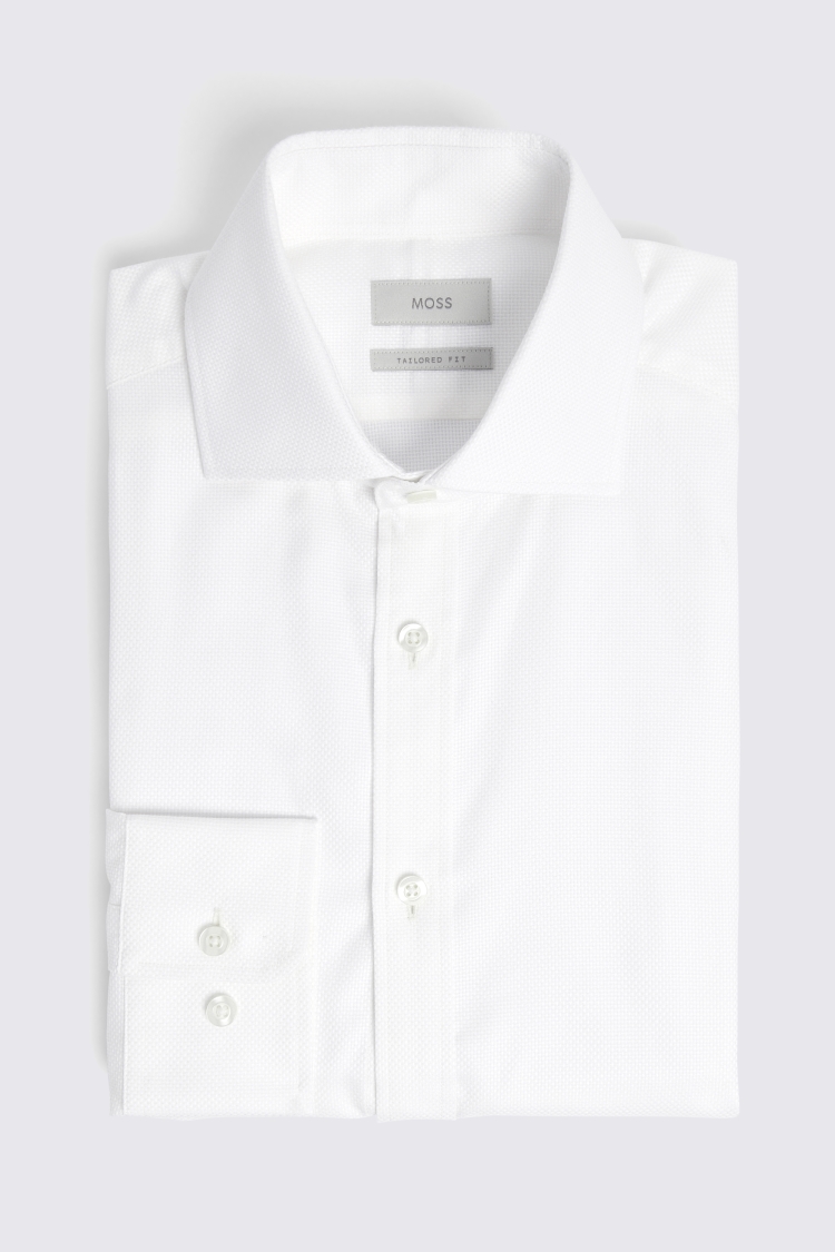 Tailored Fit Off-White Dobby Shirt