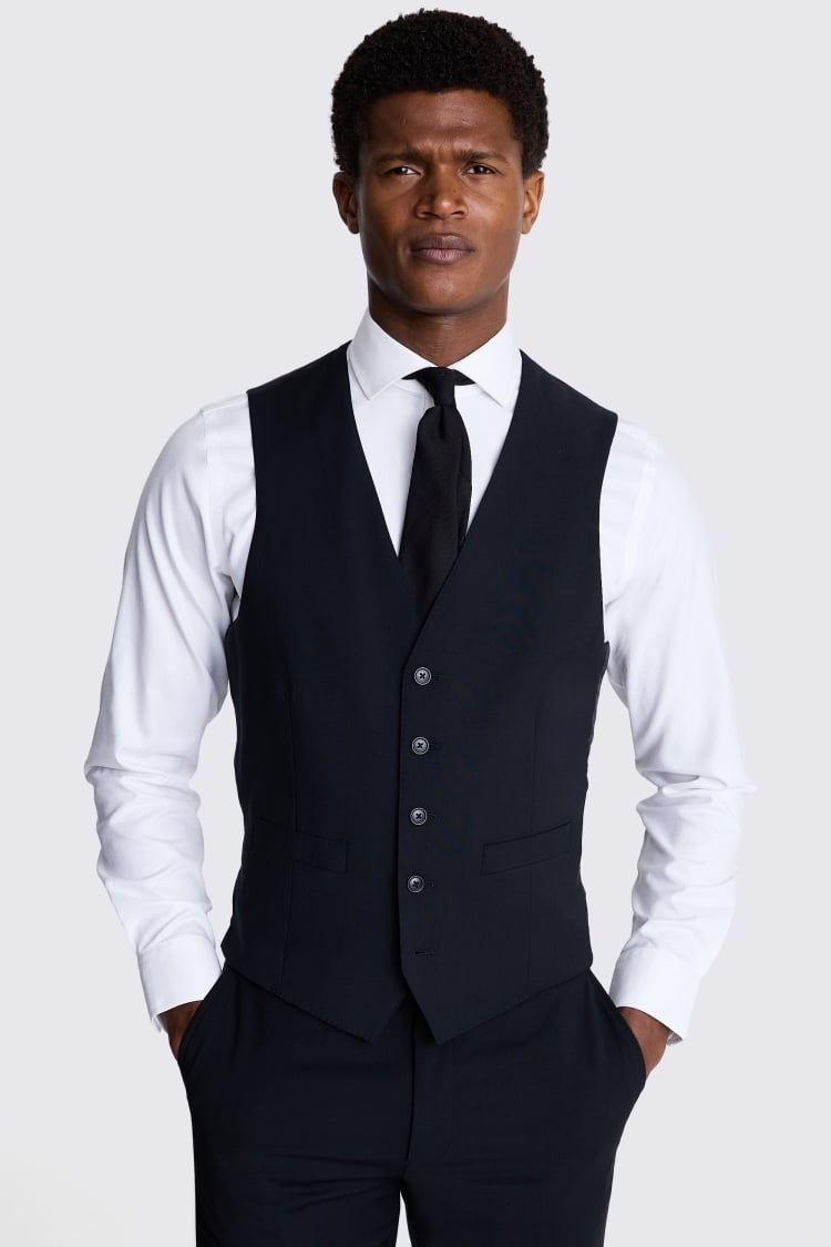 Tailored Performance Fit Black Waistcoat