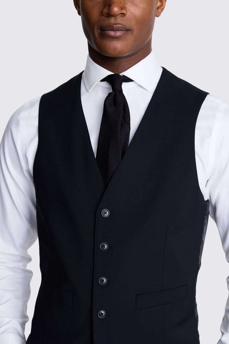 Tailored Performance Fit Black Waistcoat