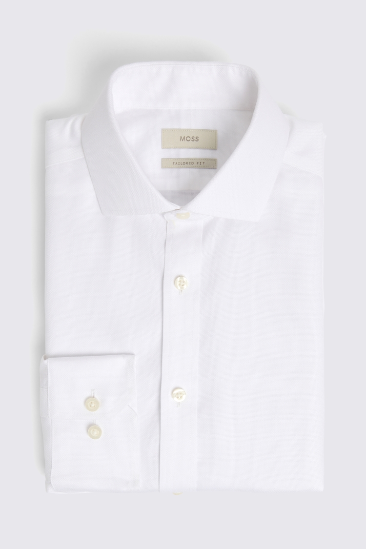 Tailored Fit White Royal Oxford Non Iron Shirt