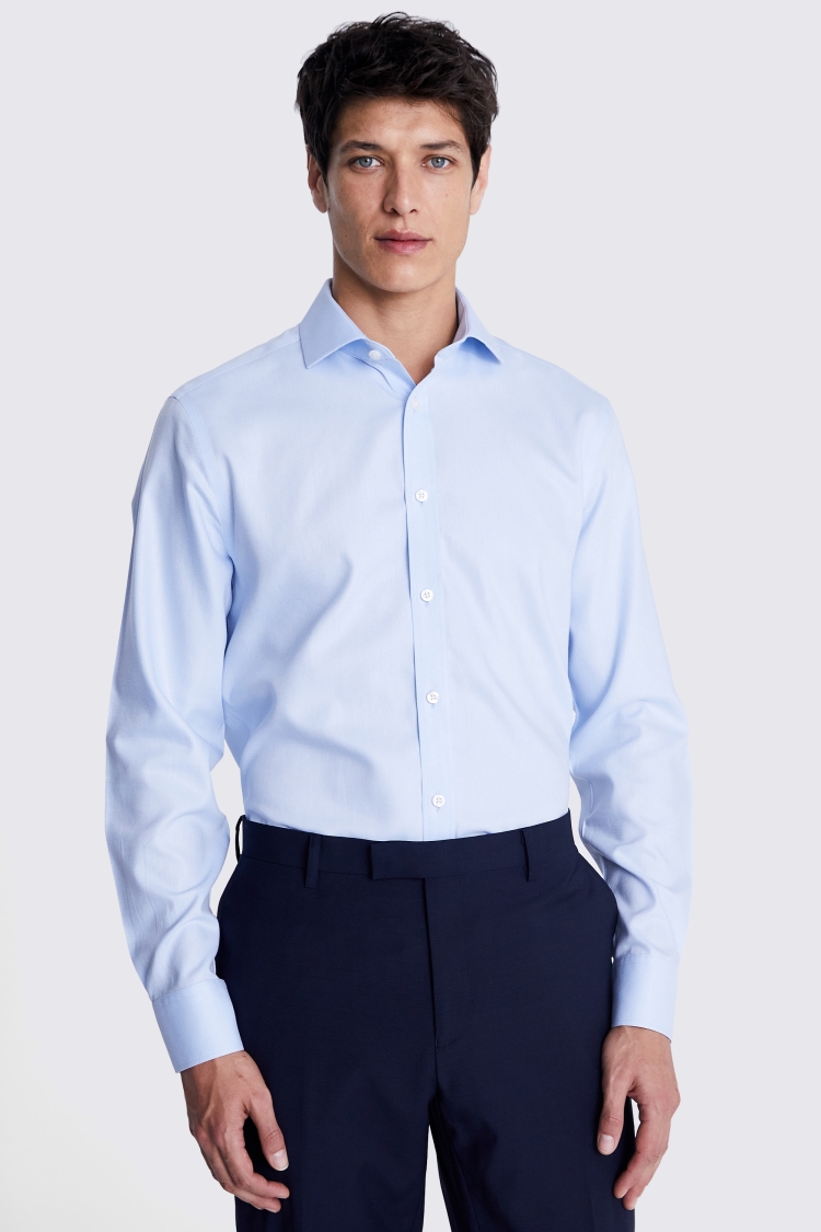 Tailored Fit Sky Royal Oxford Non Iron Shirt