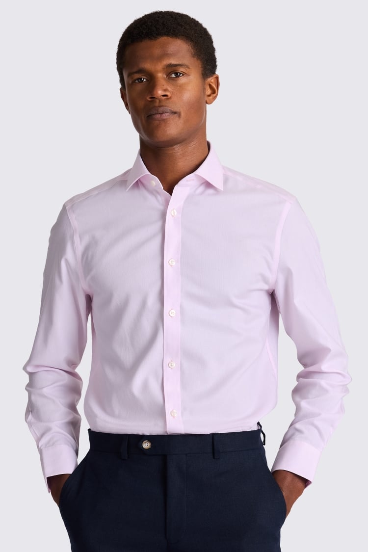 Tailored Fit Pink Royal Oxford Non Iron Shirt