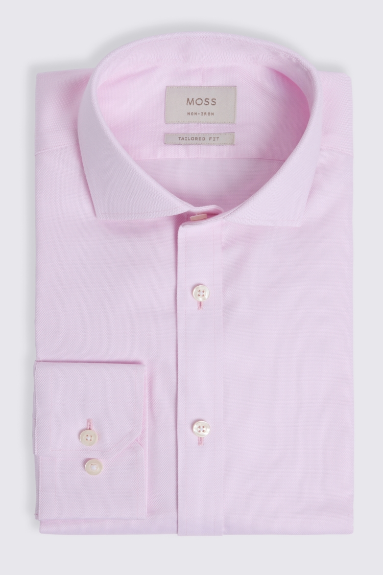 Tailored Fit Pink Royal Oxford Non Iron Shirt