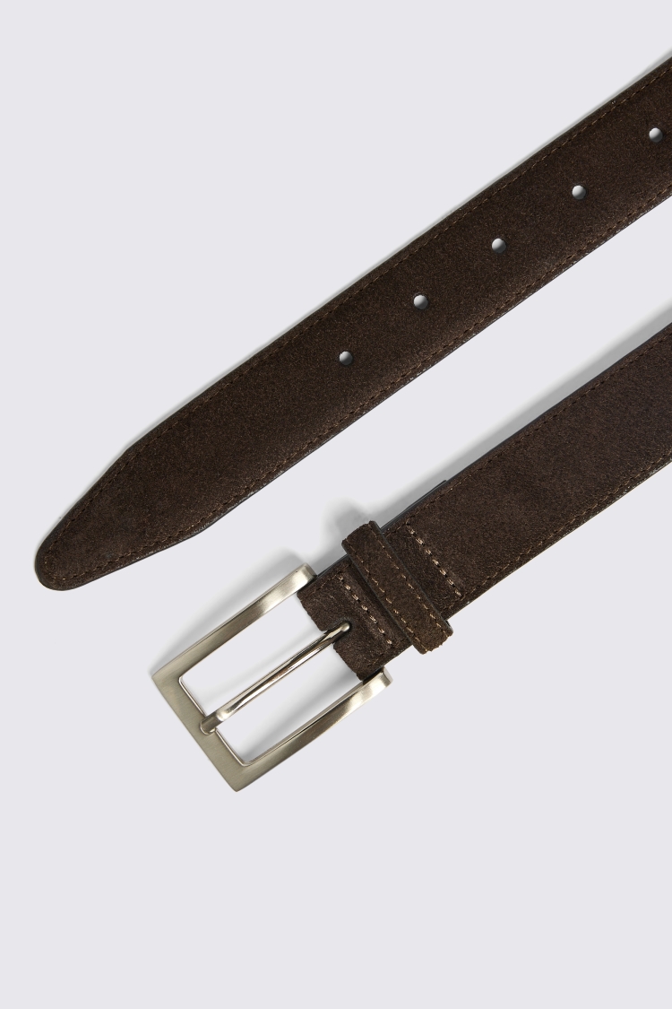 Chocolate Classic Suede Belt