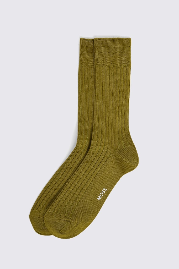 Lime Green Fine Ribbed Socks