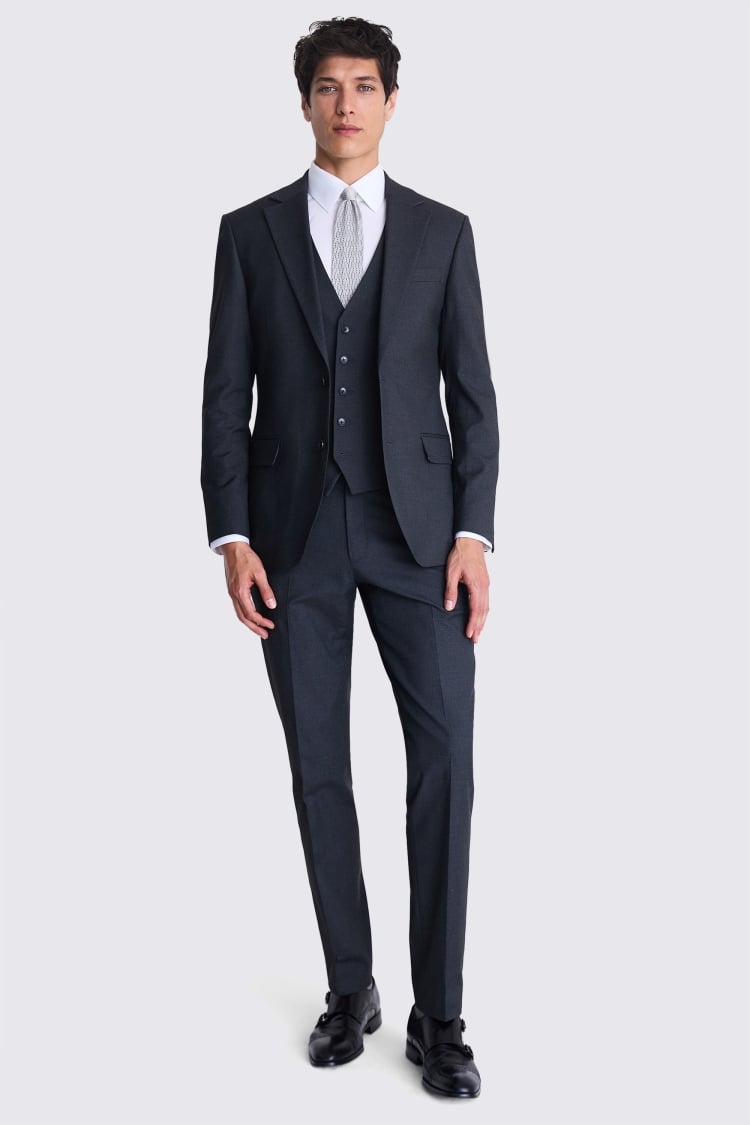 Tailored Fit Charcoal Stretch Suit