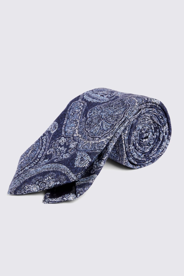 Bottinelli Navy Silk Paisley Tie 