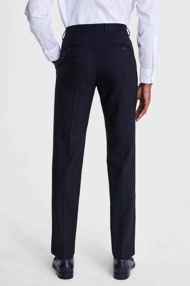 Italian Tailored Fit Black Half Lined Trousers