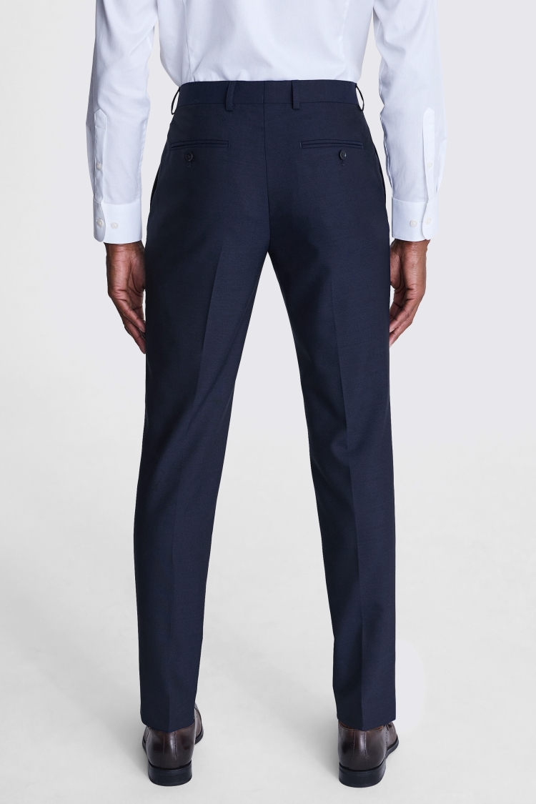 Italian Tailored Fit Navy Half Lined Trousers