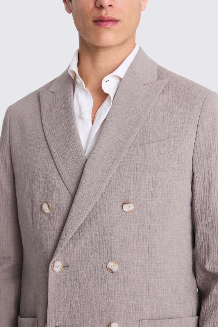 Tailored Fit Light Taupe Seersucker Suit