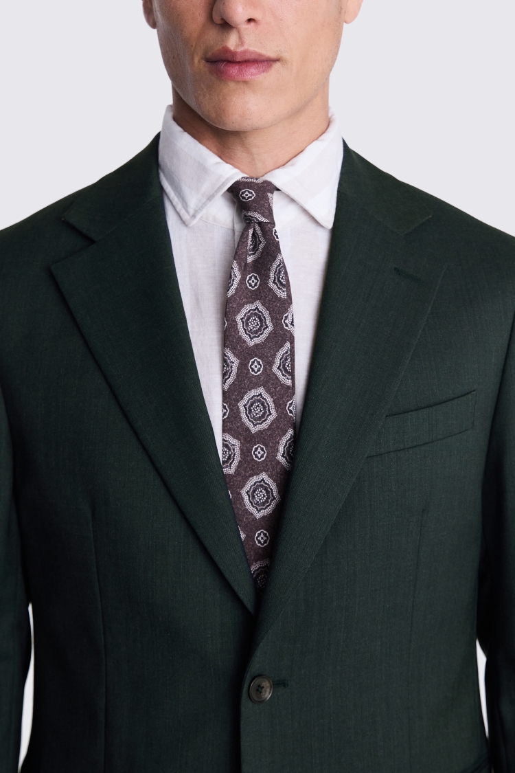 Italian Tailored Fit Green Half Lined Suit