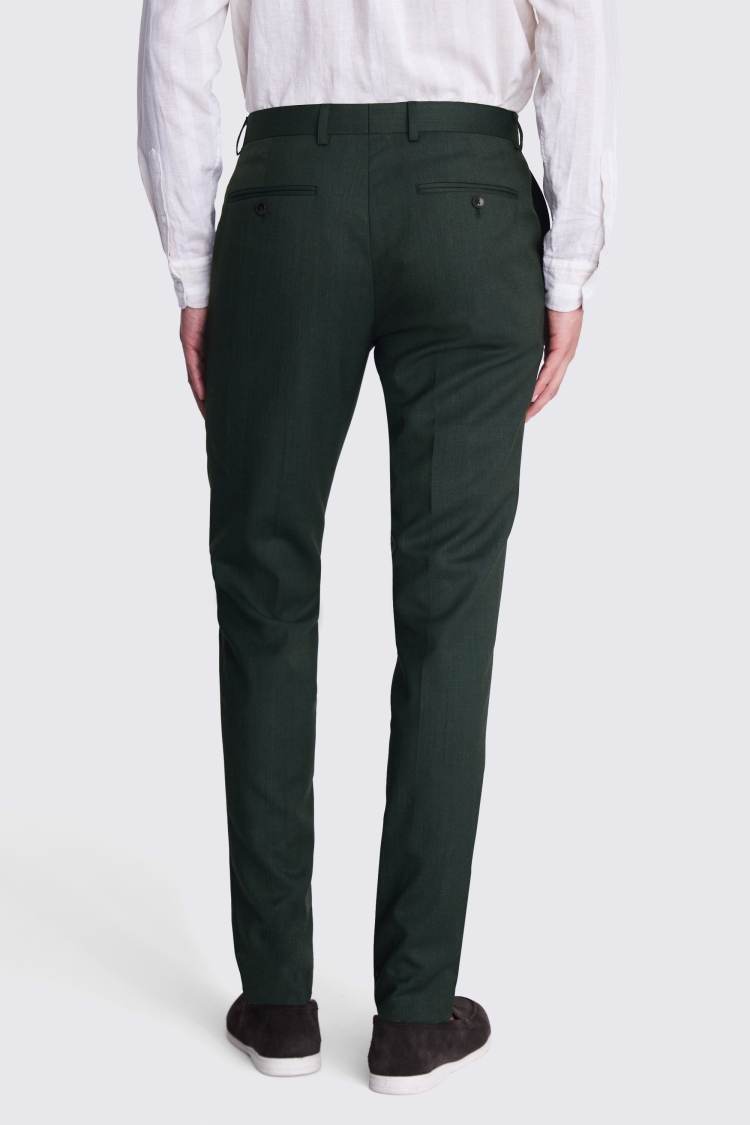 Italian Tailored Fit Green Half Lined Trousers