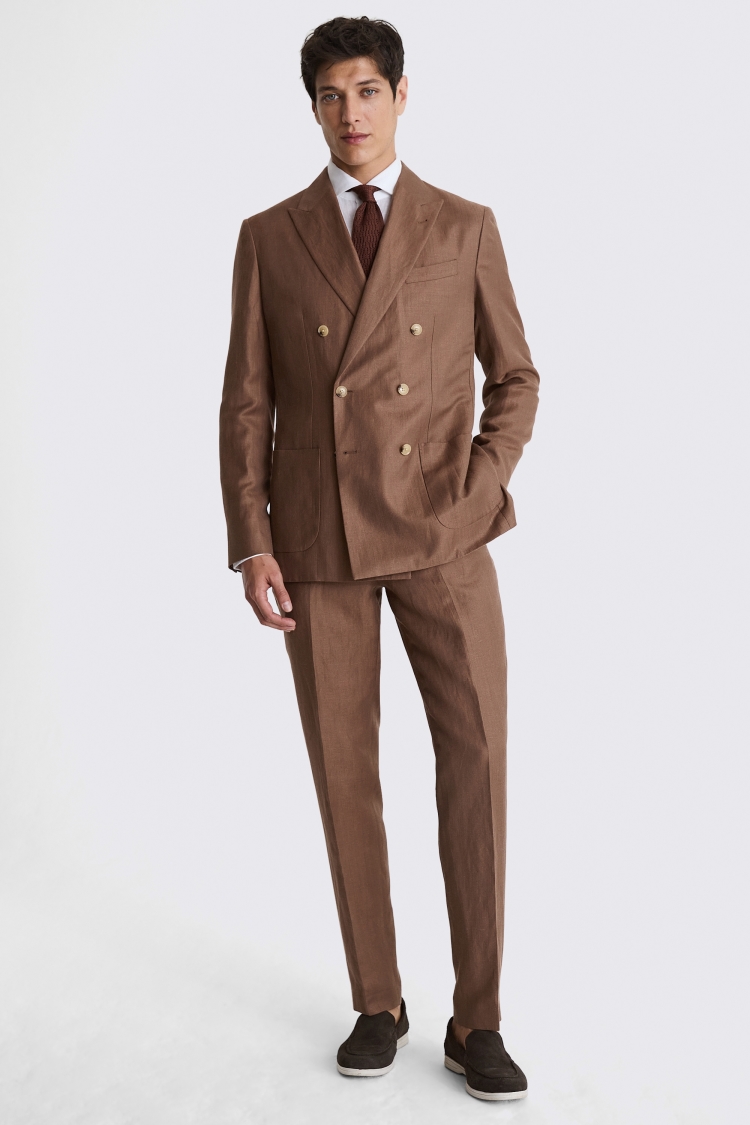 Italian Tailored Fit Copper Herringbone Suit