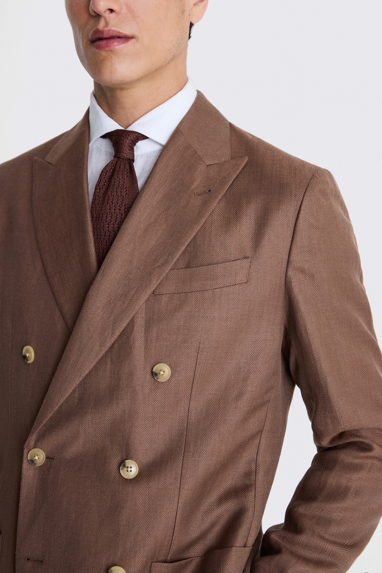 Italian Tailored Fit Copper Herringbone Suit