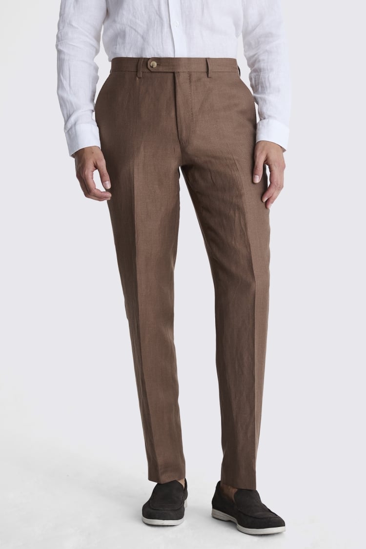Italian Tailored Copper Herringbone Pants