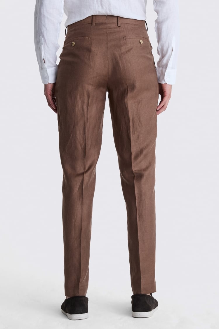 Italian Tailored Copper Herringbone Trousers