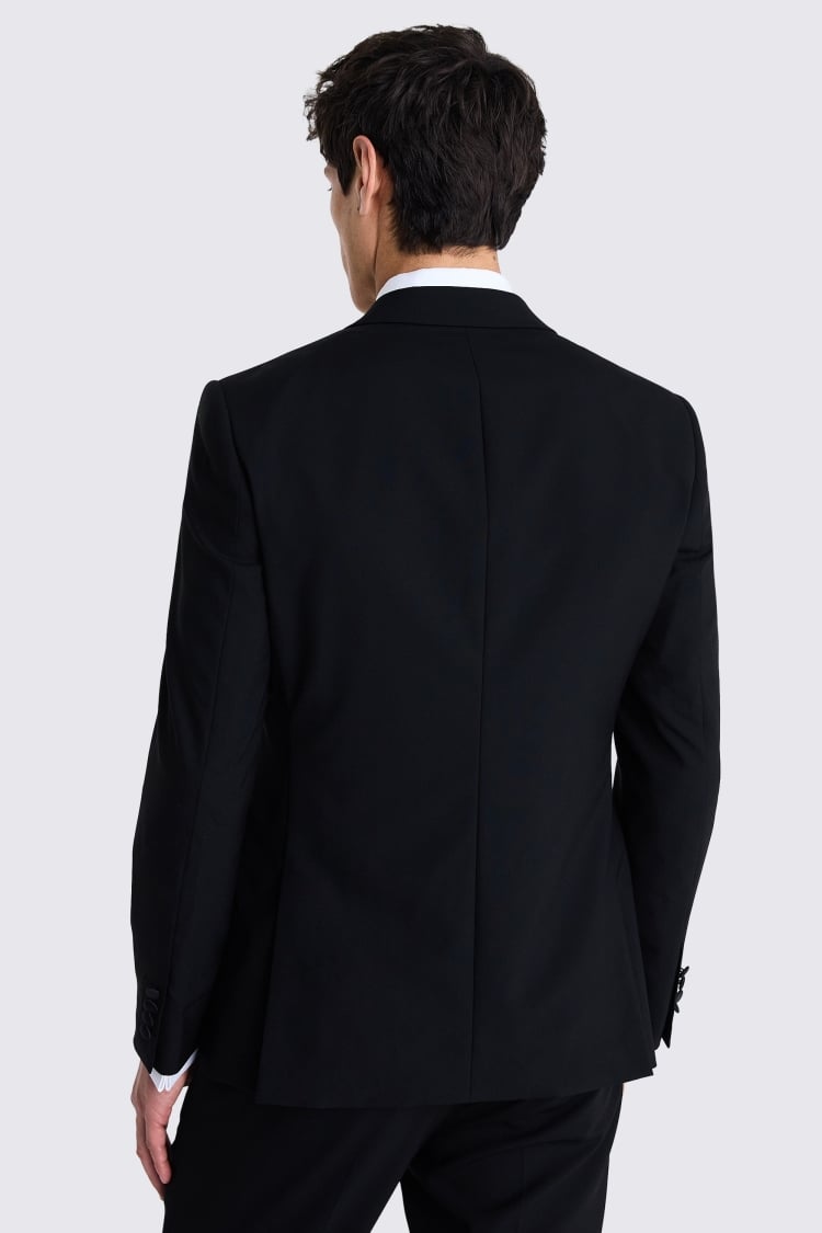 Slim Fit Black Wool Notch Lapel Tuxedo