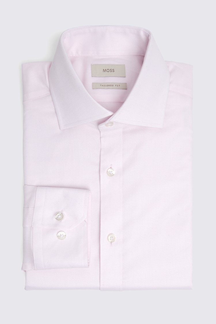 Tailored Fit Pink Dobby Stretch Shirt