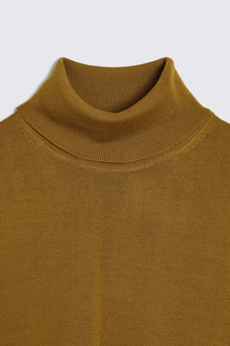 Old Gold Merino Roll-Neck Jumper