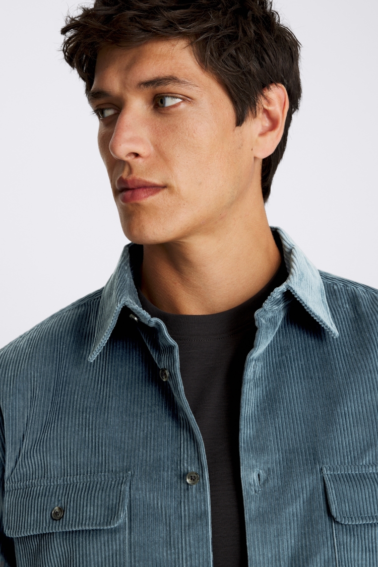 Teal Corduroy Overshirt