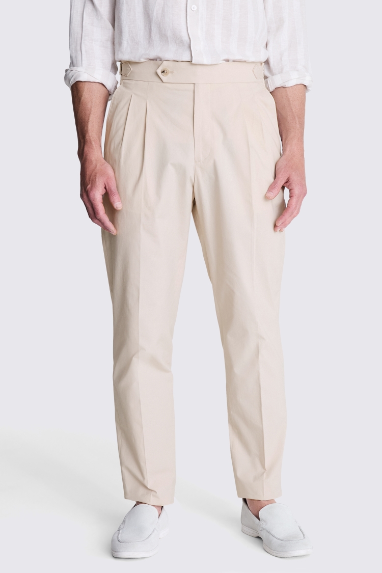 Light Camel Pleated Trousers