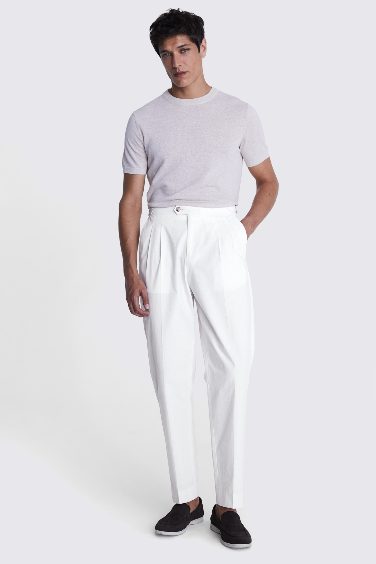 Off White Pleated Trousers