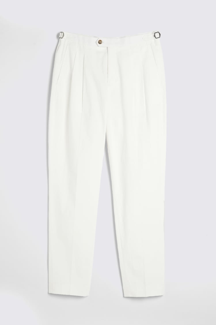 Off White Pleated Pants