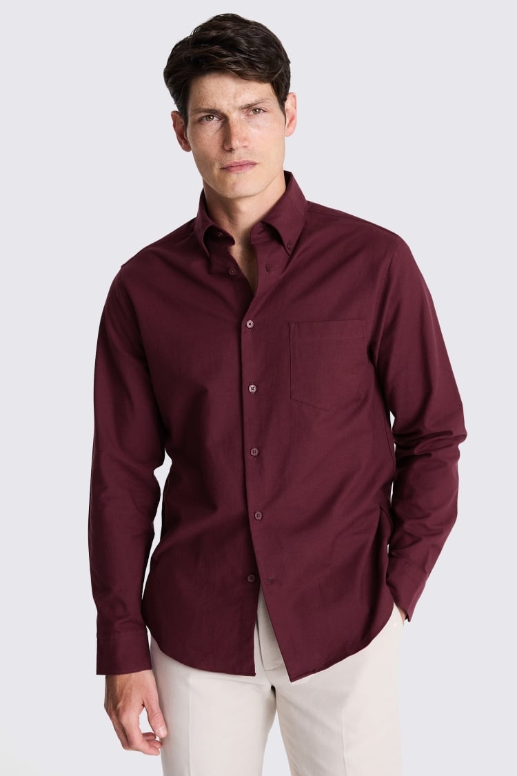 Burgundy Washed Oxford Shirt Buy Online at Moss