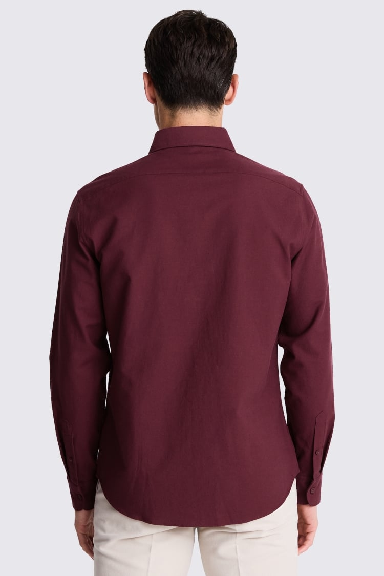 Burgundy Washed Oxford Shirt