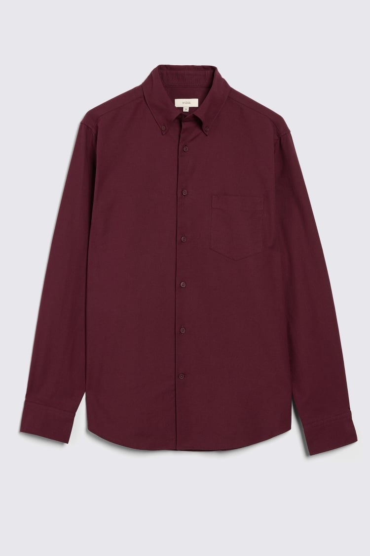 Burgundy Washed Oxford Shirt