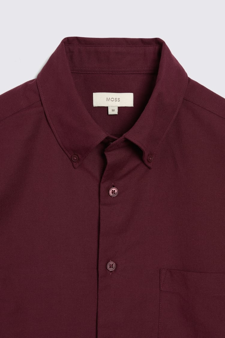 Burgundy Washed Oxford Shirt